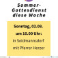 Sommergottesdienst in Seidmannsdorf am 02.08.2026